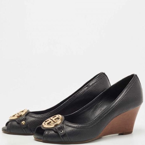 Tory Burch Black Leather Sally 2 Wedge pump - Picture 5 of 6